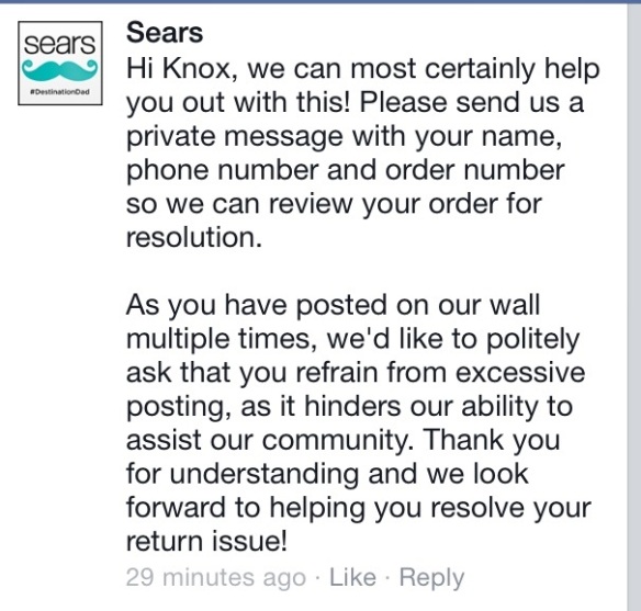 Sears Please Stop Posting
